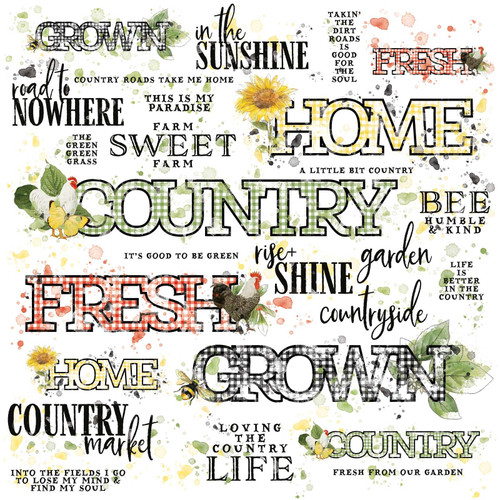 Vintage Artistry Countryside Rub-Ons 12"X12" 1/Sheet-Sentiments - VAC38749